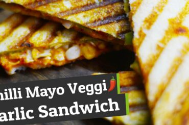 Veg Chilli Mayo Sandwich Recipe - Veg Mayo Sandwich Recipe - Vegetable Sandwich | Spicy Sandwich