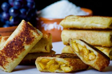 Caramelised Banana Bread Toast, Healthy snack made by roasting banana in ghee - Small bite of heaven