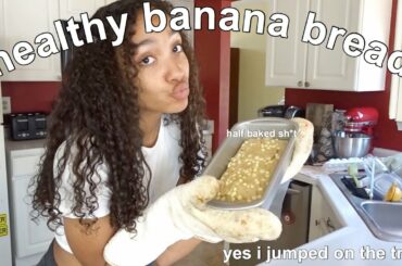 making healthy banana bread!! (sorta)