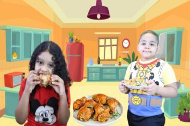 Amin and Omid Eat and Cook Healthy Food Funny Food Toys video for Kids