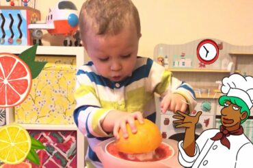Kids eat fruits! | Toys | Kids indoor fun time cooking l healthy food for kids | grapefruit juice
