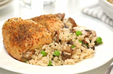 Roast Chicken with Creamy Mushroom Rice | Quick & Easy Dinner Recipe
