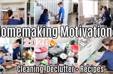 HOMEMAKING + CLEAN WITH ME 2020 :: KITCHEN CLEAN DECLUTTER ORGANIZE #WITHME + EASY HEALTHY RECIPES!