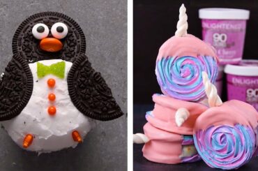 Unicorn Meringue Ice Cream Sandwiches & Penguin Cupcakes! | DIY Homemade Desserts & Decoration Ideas