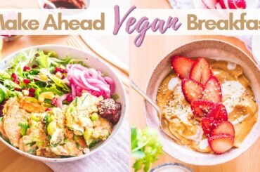 PLANT BASED MAKE AHEAD BREAKFAST RECIPES  || Pancake + Hot smoothie / Healthy Vegan Meal Prep Ideas!