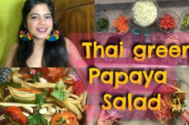 TASTY SALAD AT HOME l HEALTHY FOOD RECIPE l HEALTHY THAI PAPAYA SALAD