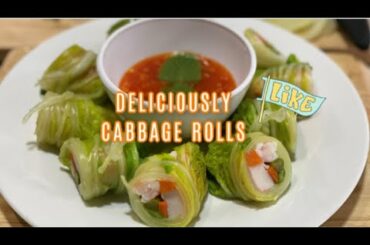 CABBAGE ROLLS | LOW CALORIES APPETIZER | DIET MENU | SALAD ROLLS | LIGHT DINNER | VEGETABLE ROLLS