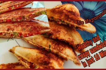 Healthy and crispy sandwich without mayonnaise || तवे और सैंडविच मेकर पर झटपट सैंडविच बनाएं। Neelam