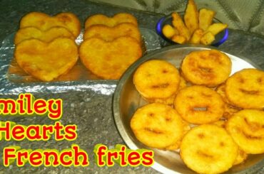 Homemade Potato Smiley / Roasted Potato Hearts / French Fries / Easy Snacks idea for Kids