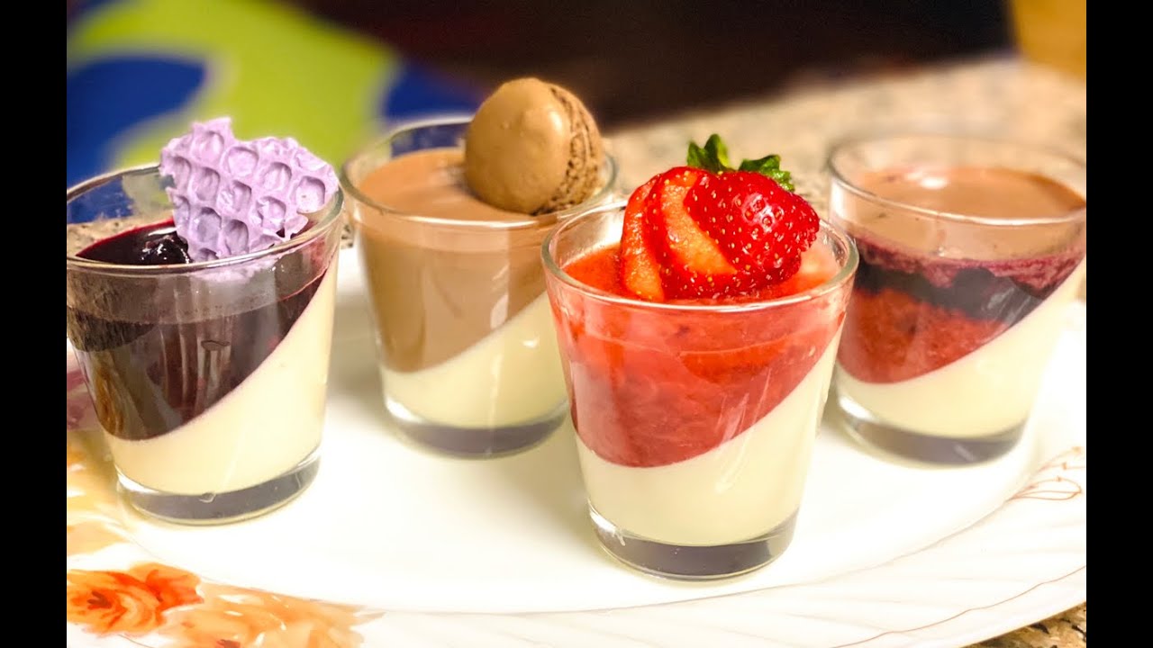 Easiest Panna Cotta – 4 different ways | Low calorie | Coconut milk Easiest Panna Cotta - 4 different ways | Low calorie | Coconut milk