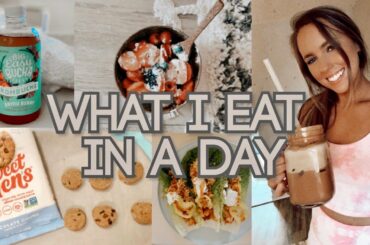WHAT I EAT IN A DAY! *whipped tik tok coffee, healthy meal & snack ideas!