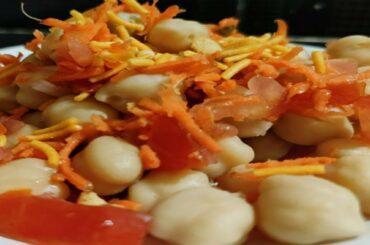 Chana chaat recipe in Telugu/Indian snacks recipe/healthy evng snack/chole batani chaat in Telugu
