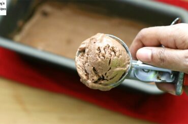 Chocolate Ice Cream Recipe Without Condensed Milk, Cream, Sugar, Eggs, Milk - No Maida, No Cornflour