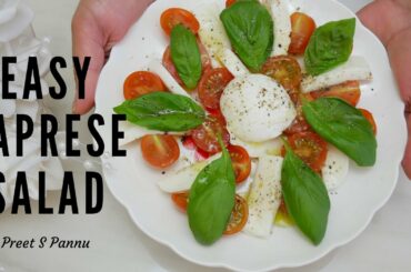How To Make Easy Caprese Salad // Simple Italian Salad Recipe // Lockdown Recipe
