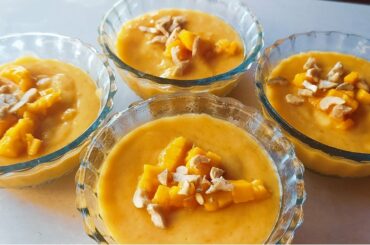 Mango pudding recipe | Eggless and no gelatin | Mango recipes | Pudding recipes | Summer recipes |