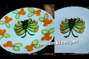 How to make butter fly|| Veg salad decorations ideas by neelam ki recipes