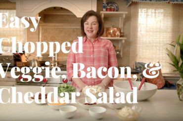 Easy Chopped Veggie Bacon & Cheddar Salad