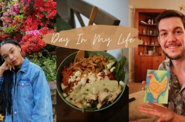 HOME VLOG #8: realistic quarantine grocery haul, yummy salad recipe & wine paint night!