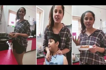 Anchor Anasuya Making Grill Sandwich At Home For Her Family|Veg Grill Sandwich|Etv Jabardasth
