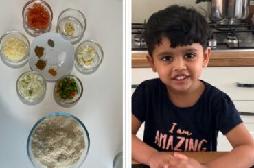 Srivika Preparing Bread Upma/Fried Bread- Kids Healthy Eating