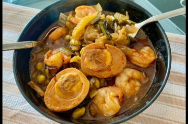 Super healthy & low calorie miso "ramen" - Miracle Noodles, shrimp, veggies, marinated egg