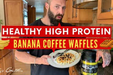Healthy High Protein Banana Coffee Waffles