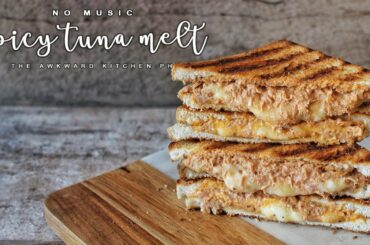 *NO MUSIC* Spicy Tuna Melt Sandwich | Budget Friendly Recipe Idea for Lockdown | Cooking Sounds