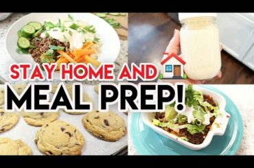 🏠 STAY AT HOME AND MEAL PREP #WITHME 🍽 COOK ONCE EAT ALL WEEK! 🥗 HEALTHY + BUDGET MEAL PREP