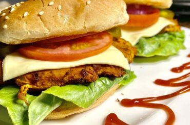 Spicy Grilled Chicken Burger | Grilled Chicken Sandwich | Ramadan Special | Cook with Fakhara