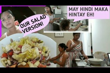 HOW I MAKE OUR VERSION HEALTHY SALAD + MAY BATA HINDI MAKA HINTAY |Simply Aiyah