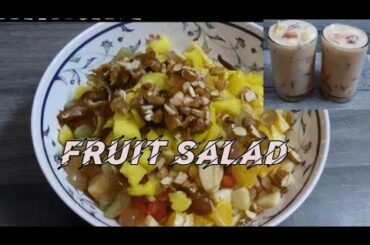 Fruit Salad recipe/Mixed fruit With Amrtham podi/Healthy Dessert Recipe