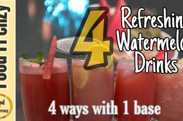 Refreshing Homemade Watermelon 4 Juices - Healthy Recipes- Amazing Watermelon Party Tricks - Juices