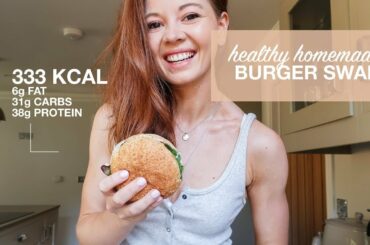 LOW CALORIE BURGER RECIPE | SUPERMARKET SWAPS | Emily Ricketts