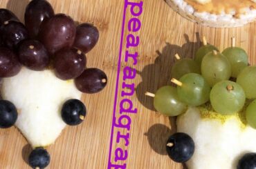 Snack of the day #pearandgrapehedgehog Kids healthy snacks #allthingszoey2015