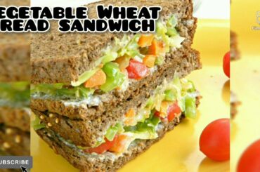 vegetable Wheat bread sandwich recipe||healthy breakfast recipe||bread sandwich