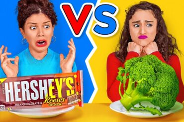 EATING ONLY JUNK VS HEALTHY FOOD FOR 24 HOURS || Don’t Choose The Wrong Food by 123 GO! CHALLENGE