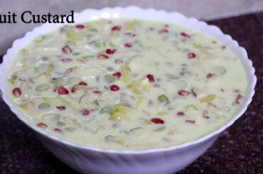Fruit Custard Recipe || Healthy Dessert Recipe || Mixed Fruit Custard || Fruit Salad