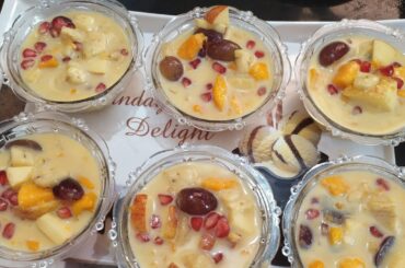 prepare a special fruit salad in home  // ಅರ್ಧ ಲೀಟರ್ ಹಾಲಿನಲ್ಲಿ ಮನೆಮಂದಿಗೆಲ್ಲ ಫ್ರೂಟ್ ಸಲಾಡ್