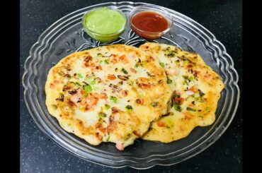 Uttapam recipe-healthy breakfast recipe/how to make vegetable uttapam/instant sooji uttapam