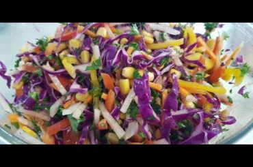 Delicious healthy salad.  Vegan. Easy.  Fast.