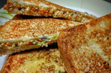 Easy veg sandwich recepie|easy and quick cooking|spicy healthy evening snack with bread at home