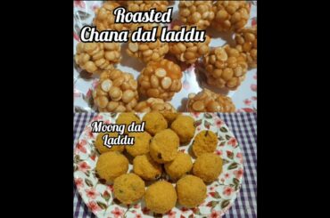 2 easy and healthy laddu recipes roasted  chanadal laddu & moong dal laddu