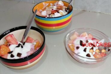 How to make fruit salad with yogurt /Healthy  fruit salad/Quarantine fruit salad ideas