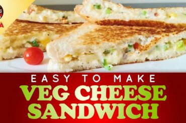 Veg Cheese Sandwich|Easy to make healthy Cheese veg sandwich for kids|Easy Breakfast Snack of Bread