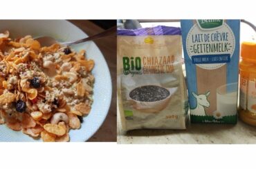 HEALTHY BREAKFAST RECIPES= Chia Seeds,Turmeric, Goat Melk, Muesli & Cashew nuts & Cornflakes