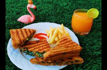 Spinach and Corn Sandwich | Palak Corn Sandwich Recipe | Masala Marke With Maria