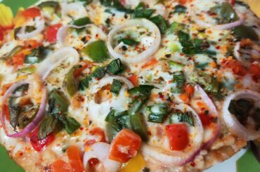 HEALTHY VEG HOMEMADE PIZZA ||ATTA PIZZA ||KADHAI PIZZA ||NO YEAST ||NO OVEN ||NO MAIDA