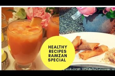 RAMZAN HEALTHY RECIPES|APPLE UNIQUE DRINK|DRYNUTS SPRING ROLL (Nooralishba's cooking)