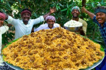 MUTTON BIRYANI | Layered Mutton Biryani Recipe Cooking In Village | Goat Biryani Cooking & Eating