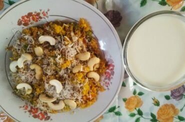झटपट महाराष्ट्रीयन मसाले भात व मठ्टा / Healthy Rice recipe. By Kavita's recipes.